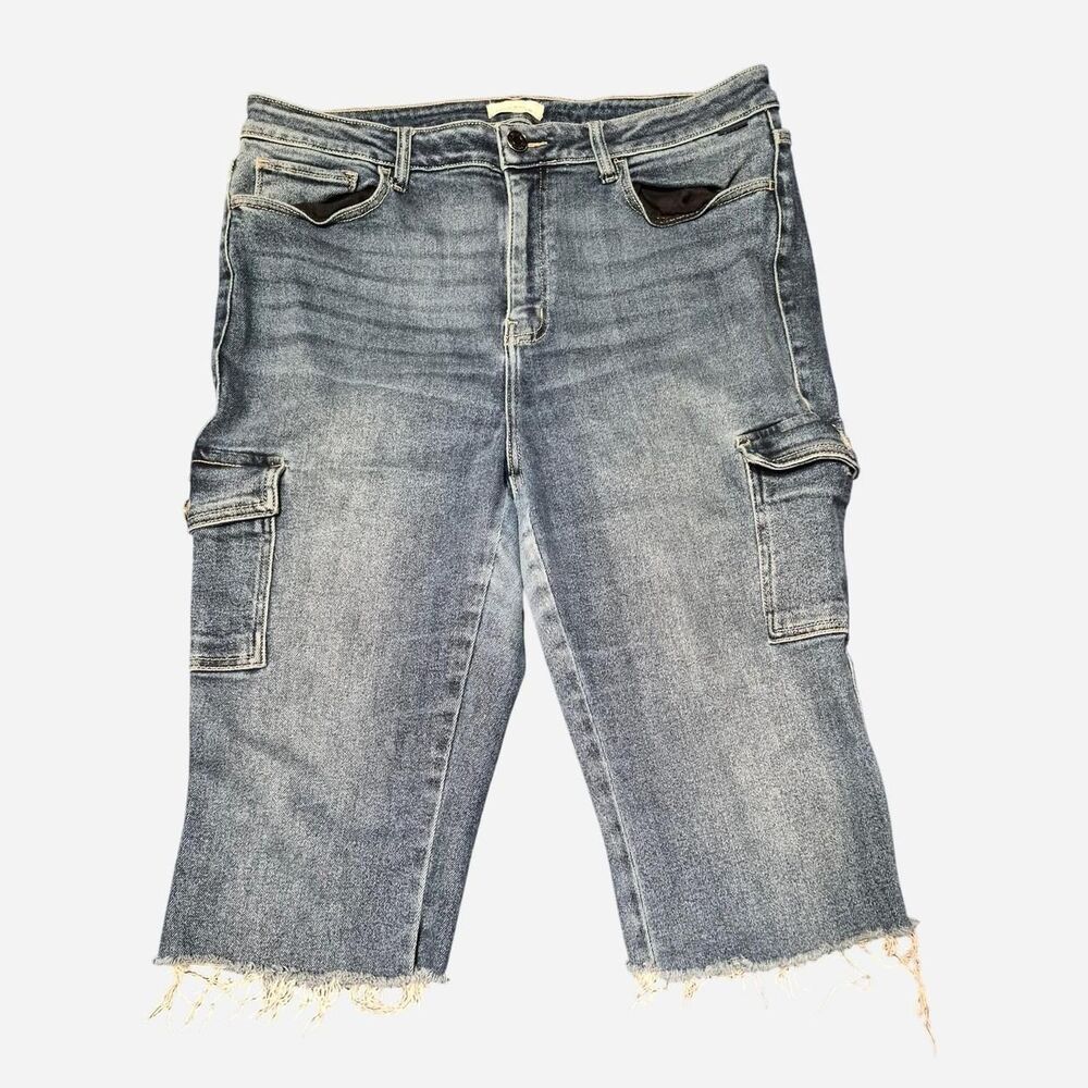Ms Cello Women's Blue and Navy Cutoff Jeans Size 18